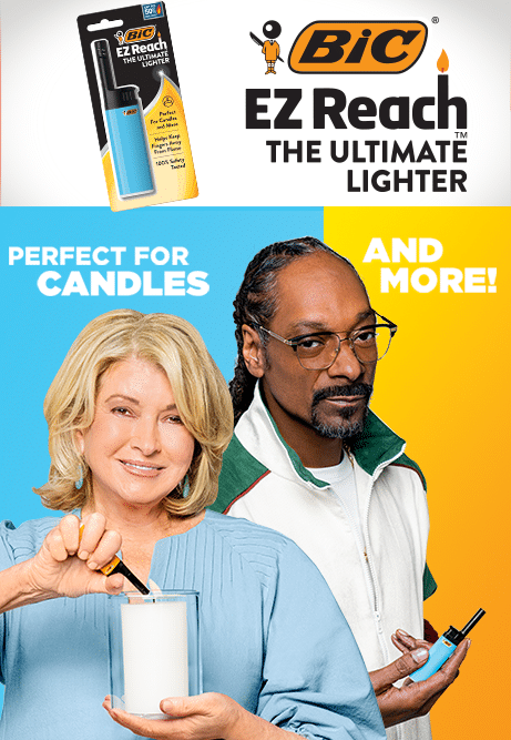 BIC PARTNERS WITH ULTIMATE DUO SNOOP DOGG AND MARTHA STEWART FOR NEW EZ  REACH LIGHTER AD CAMPAIGN